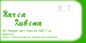 maria kubina business card